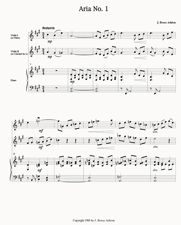 music page - Aria No. 1 p1