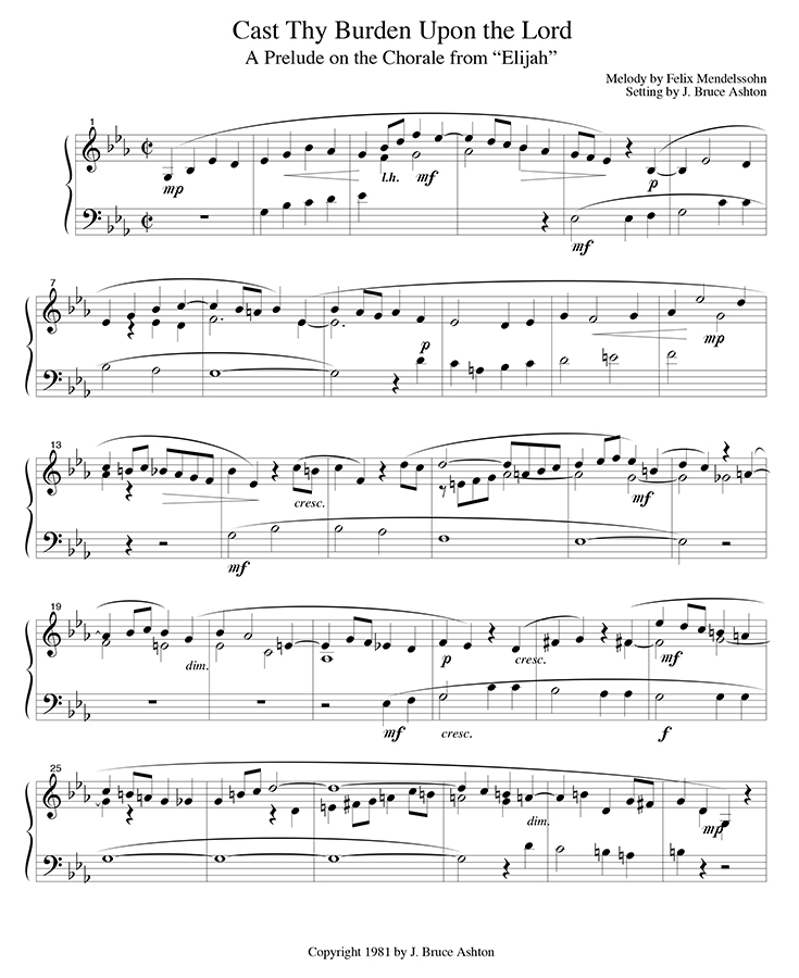 music page - Cast Thy Burden p1