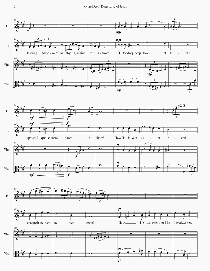 music page - O the Deep Deep -flute p2