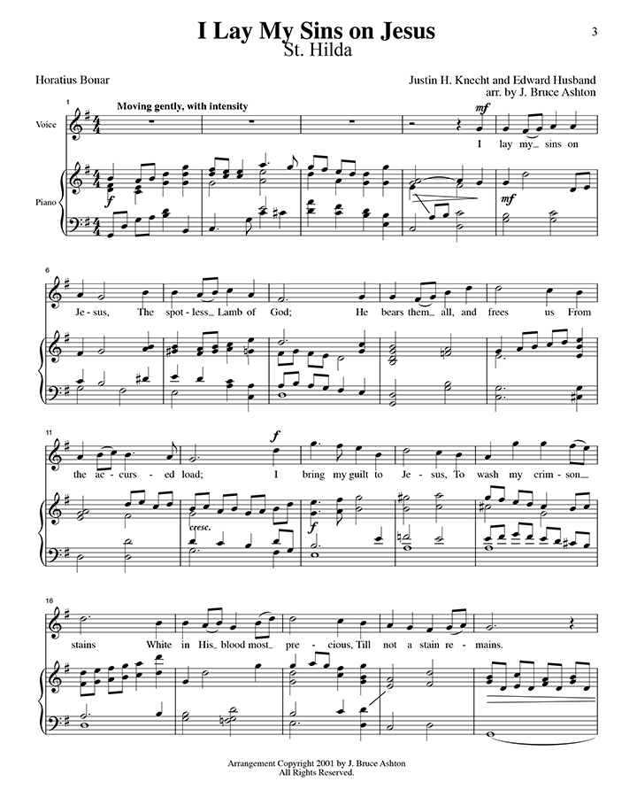music page - I Lay My Sins on Jesus p1