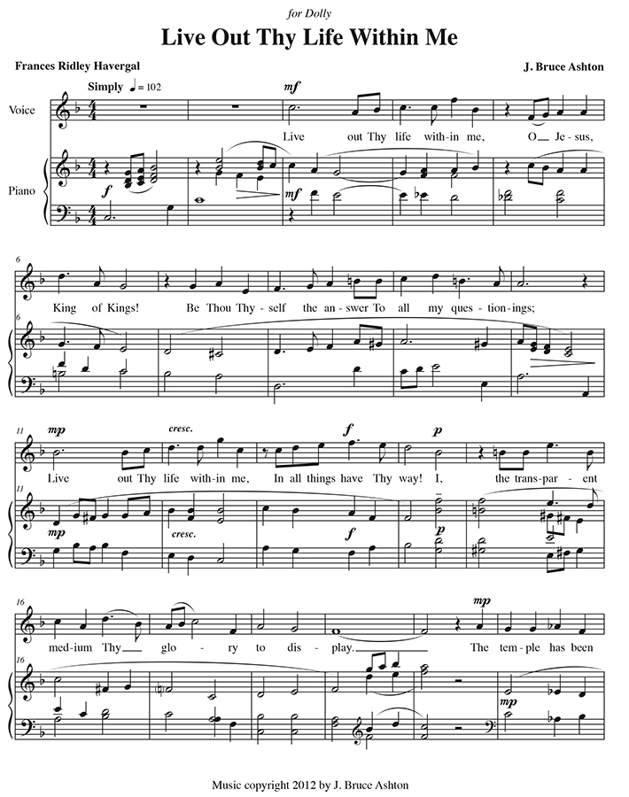 music page - Live Out Thy Life p1