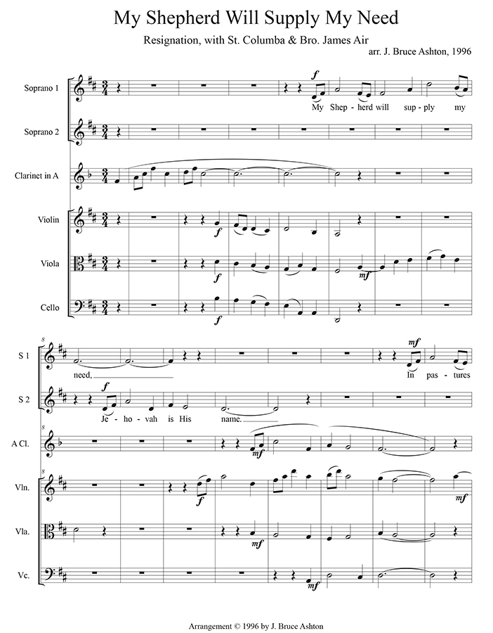 music page - My Shepherd-clarinet p1