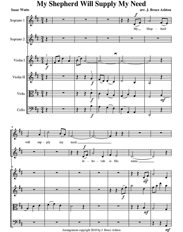 music page - My Shepherd-strings p1