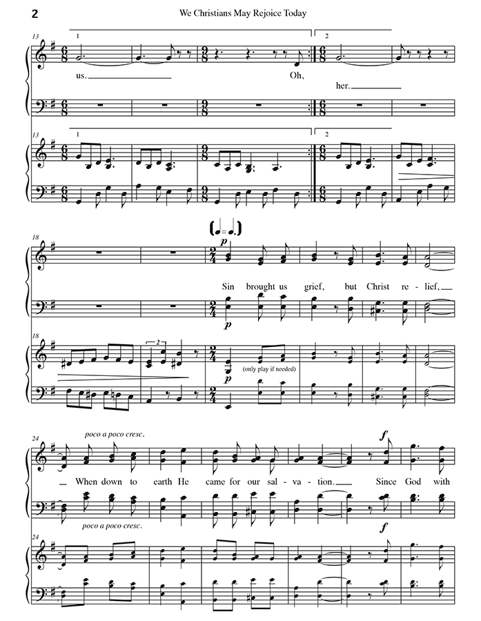 music page - We Christians May Rejoice p2