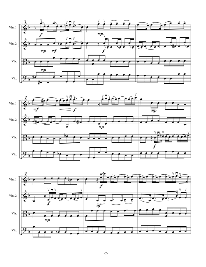 music page - God's Time p2 - string quartet