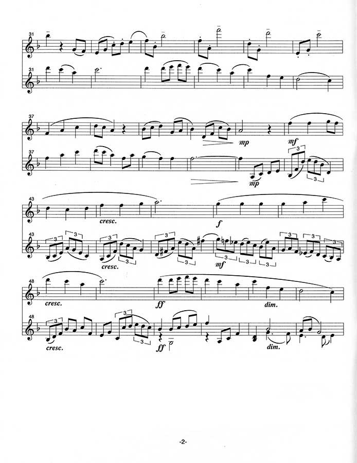 music page-Be Thou My Vision-flute/violin