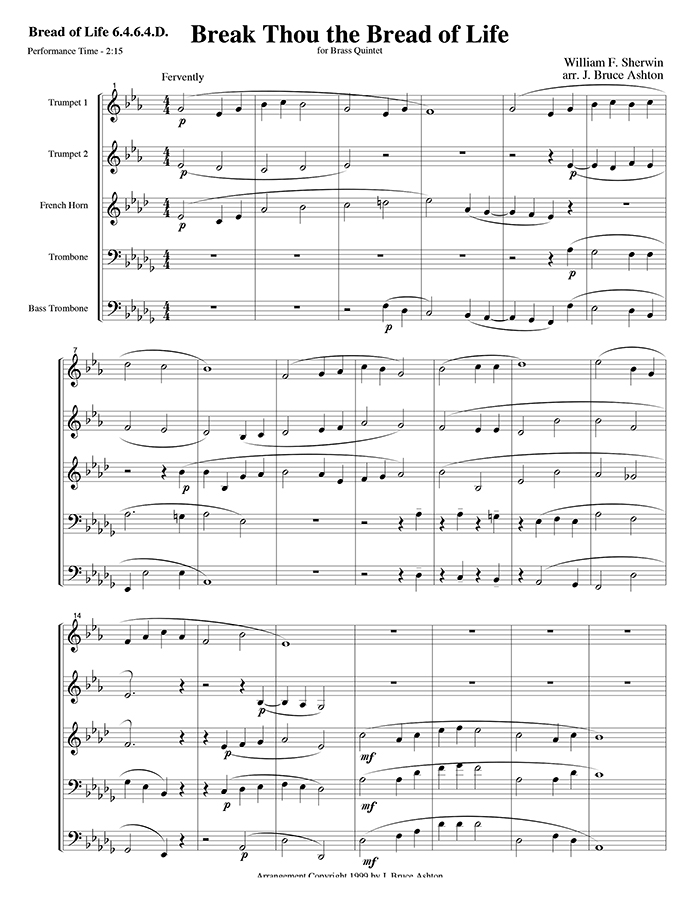 music page Break Thou the Bread of Life p1