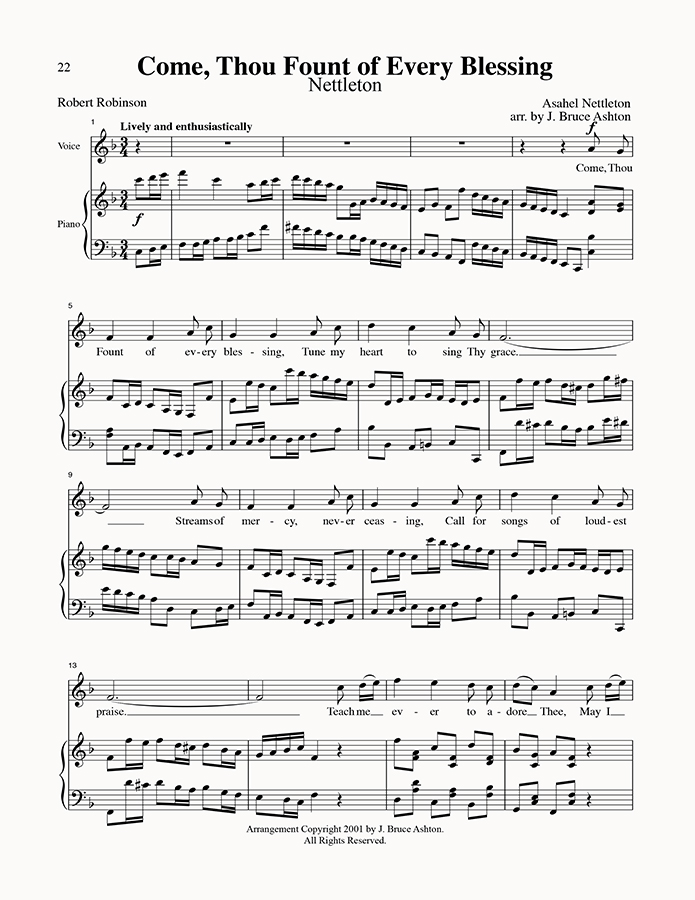 music page - Come Thou Fount 1-900