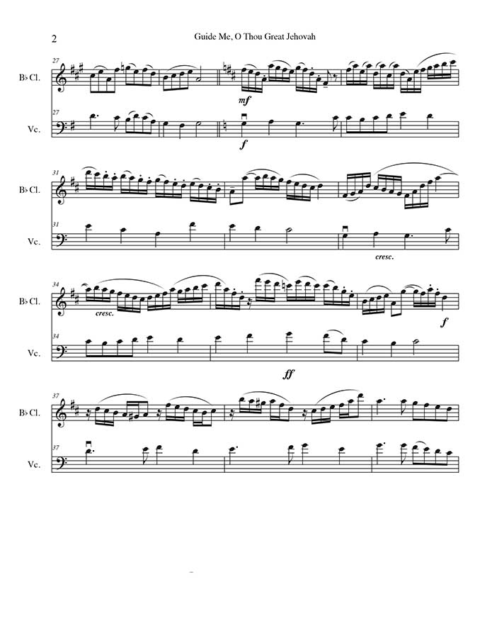 music page-Guide Me, clarinet/cello