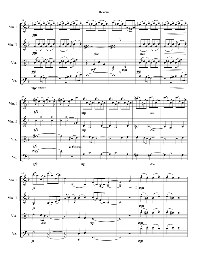 music pages - Reverie p3 - string quartet