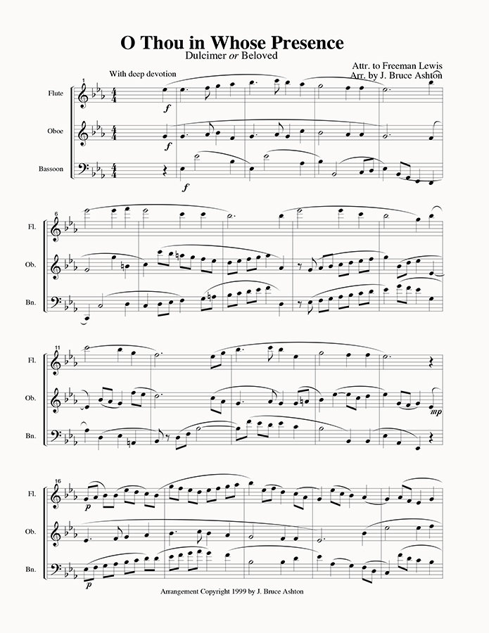 music page - O Thou in Whose Presence p1