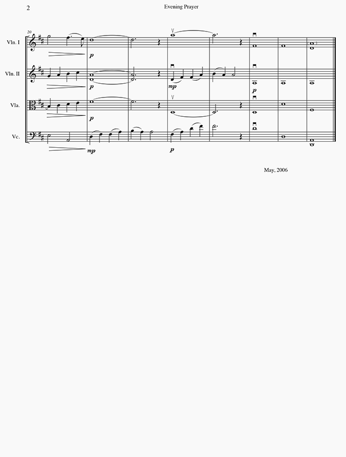 music page - Evening Prayer p2