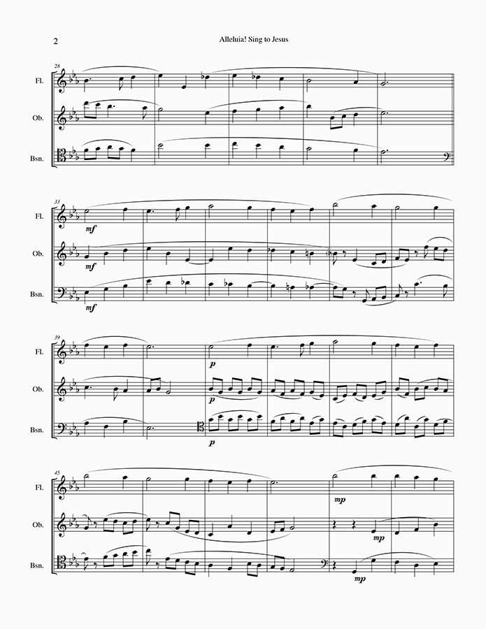 music page - Alleluja! Sing to Jesus - ww trio