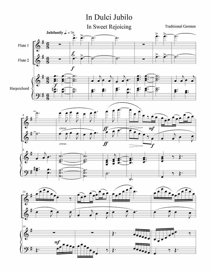 music page - In Dulci Jubilo p1 - vocal duet