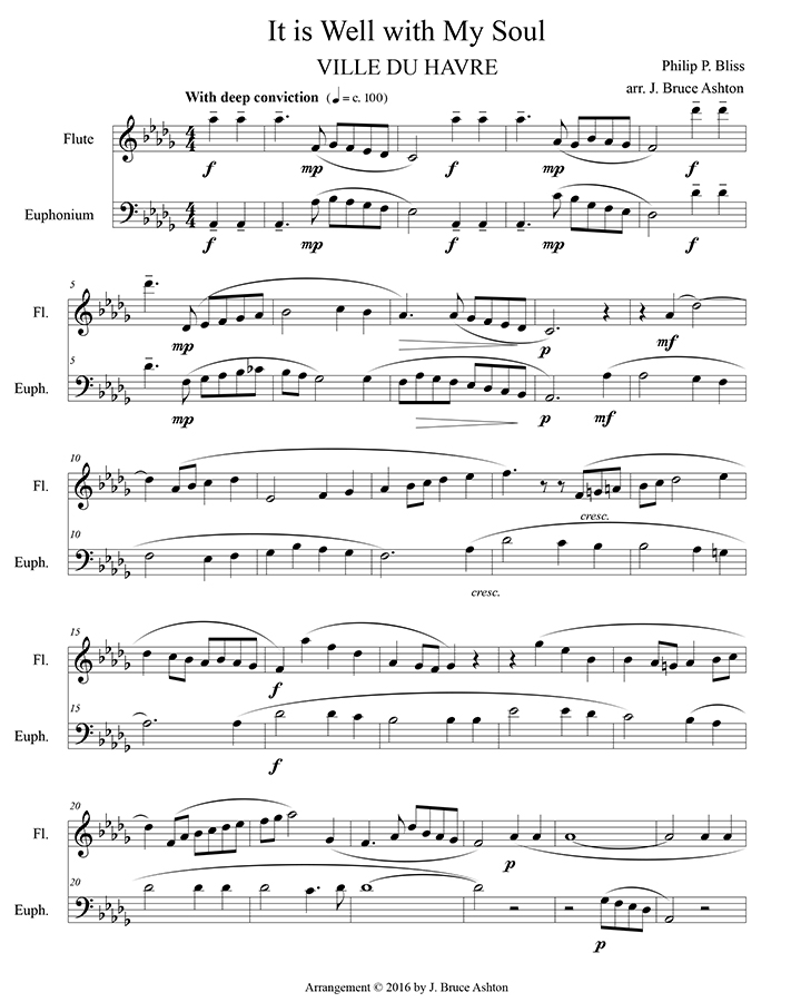 music page-It Is Well With My Soul flt/euph