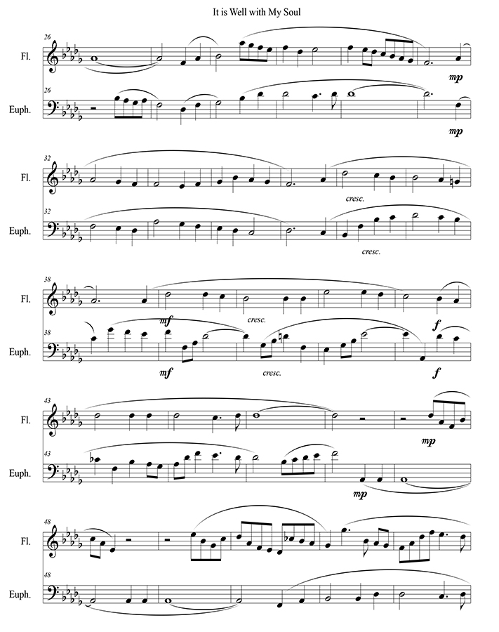 music page-It Is Well With My Soul-flt/euph