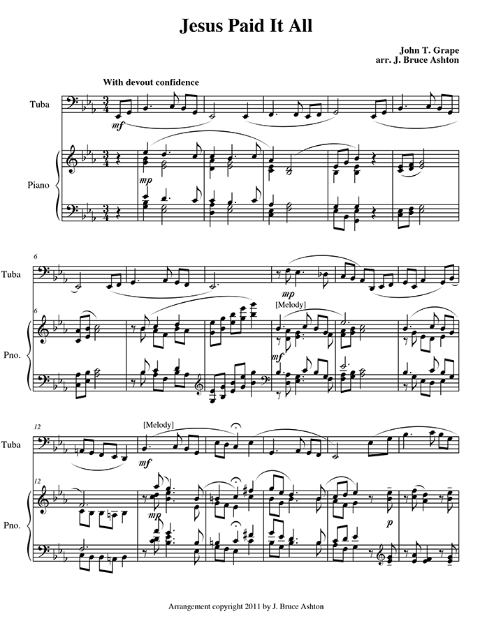 music page - Jesus Paid It All p1