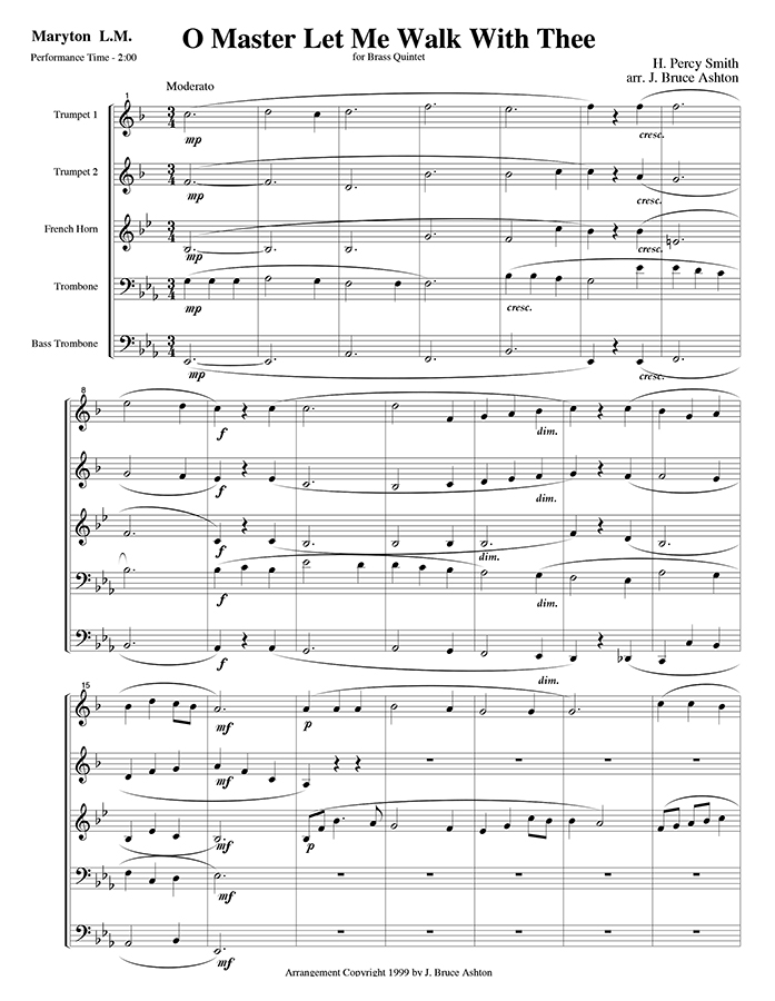 music page O Master Let Me Walk p1