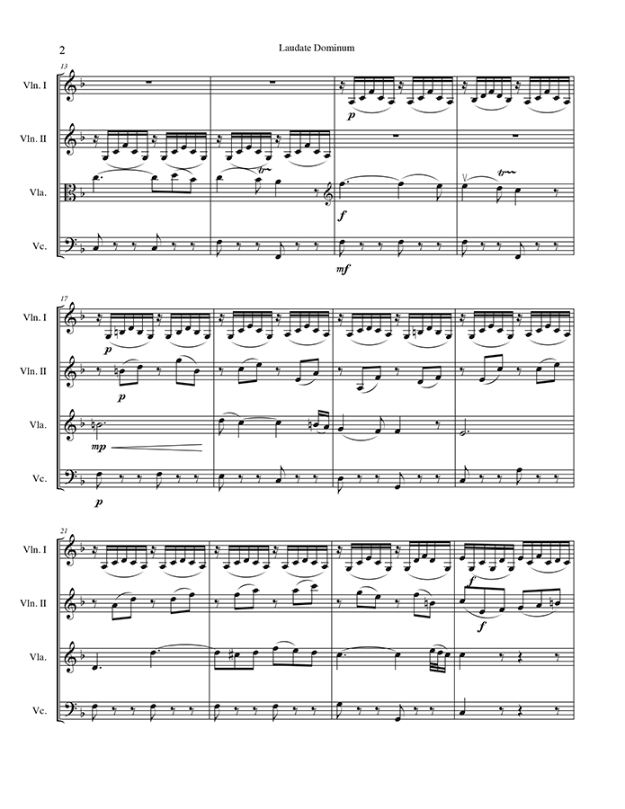 music page - Mozart p2 - string quartet
