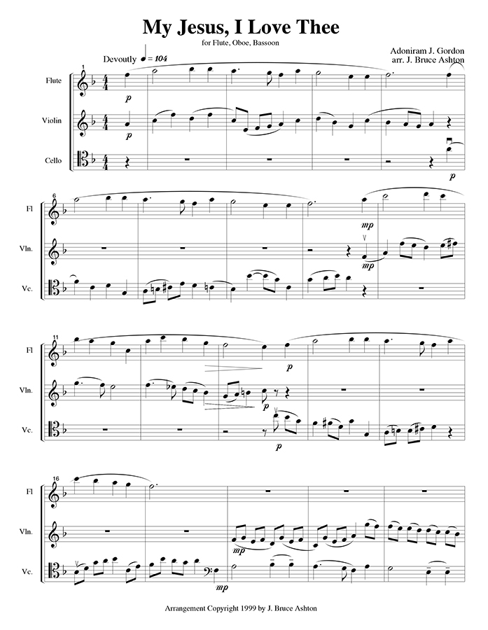 music page - My Jesus I Love Thee p1