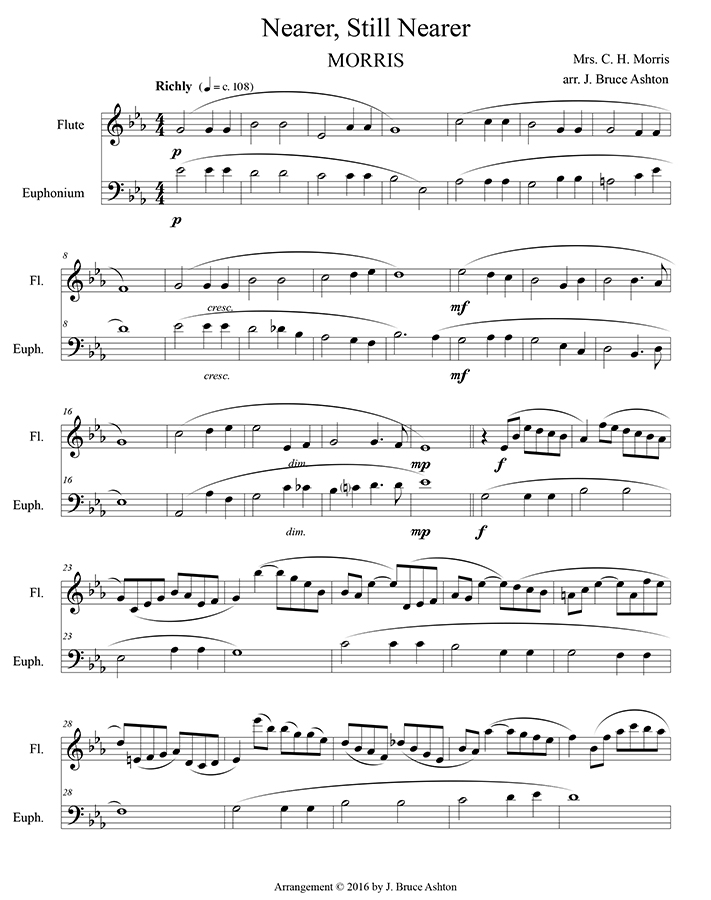 music page-Nearer, Still Nearer p1-flt/euph
