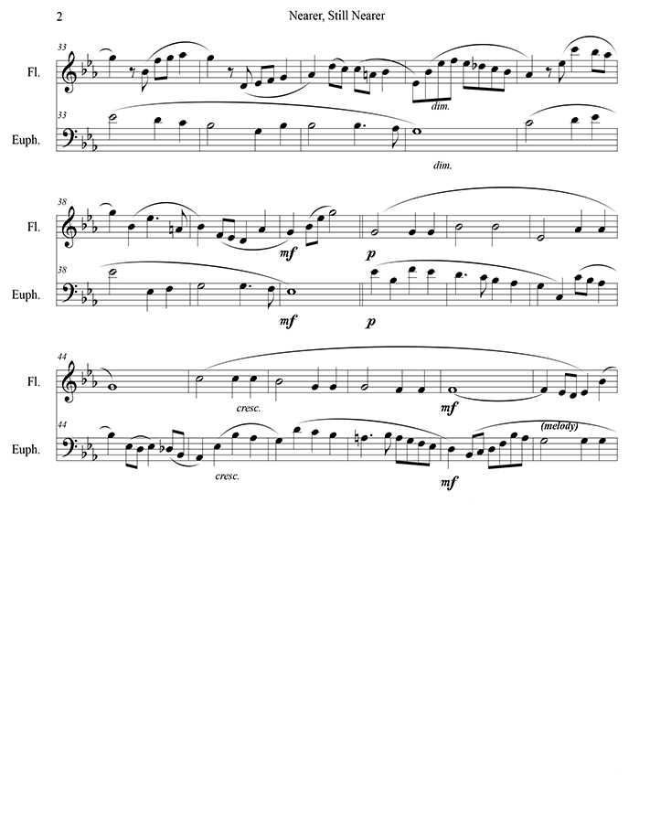 music page - Nearer, Still Nearer-flute/euph