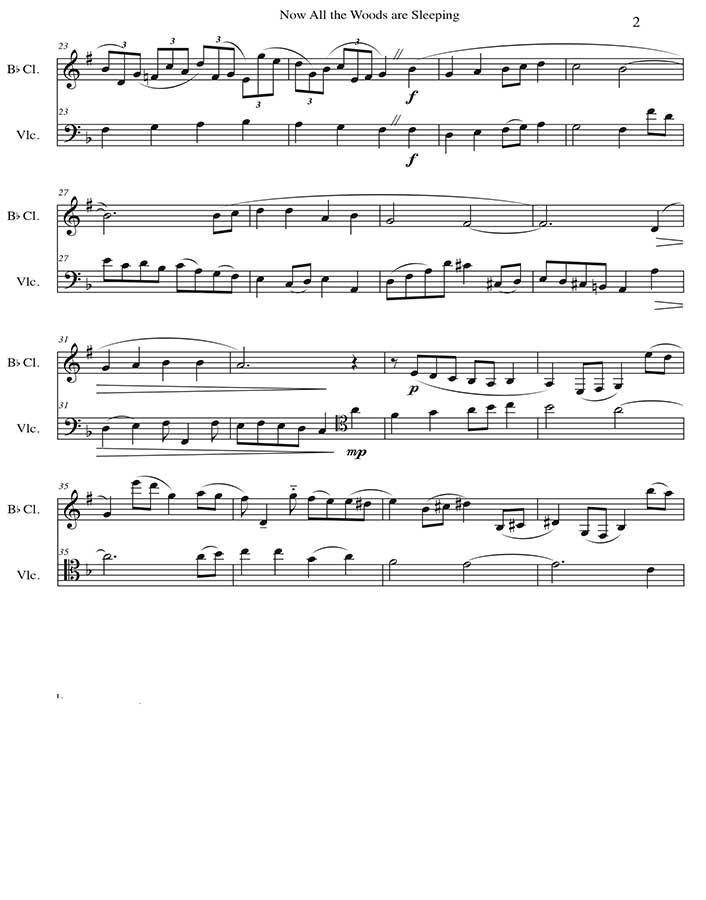 music page-Now All the Woods-clar/clo