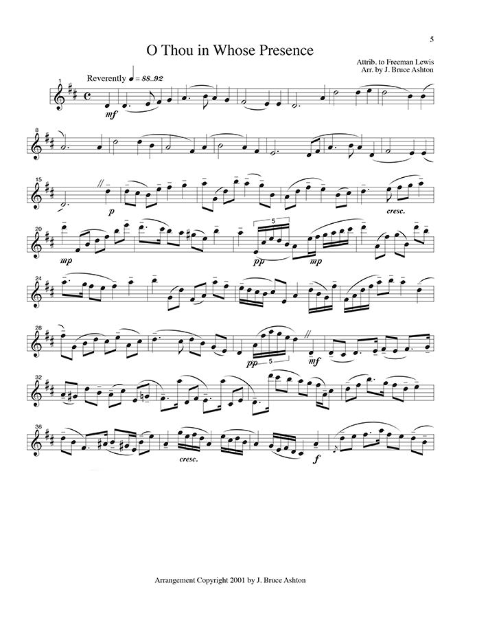 music page - O Thou in Whose Presence