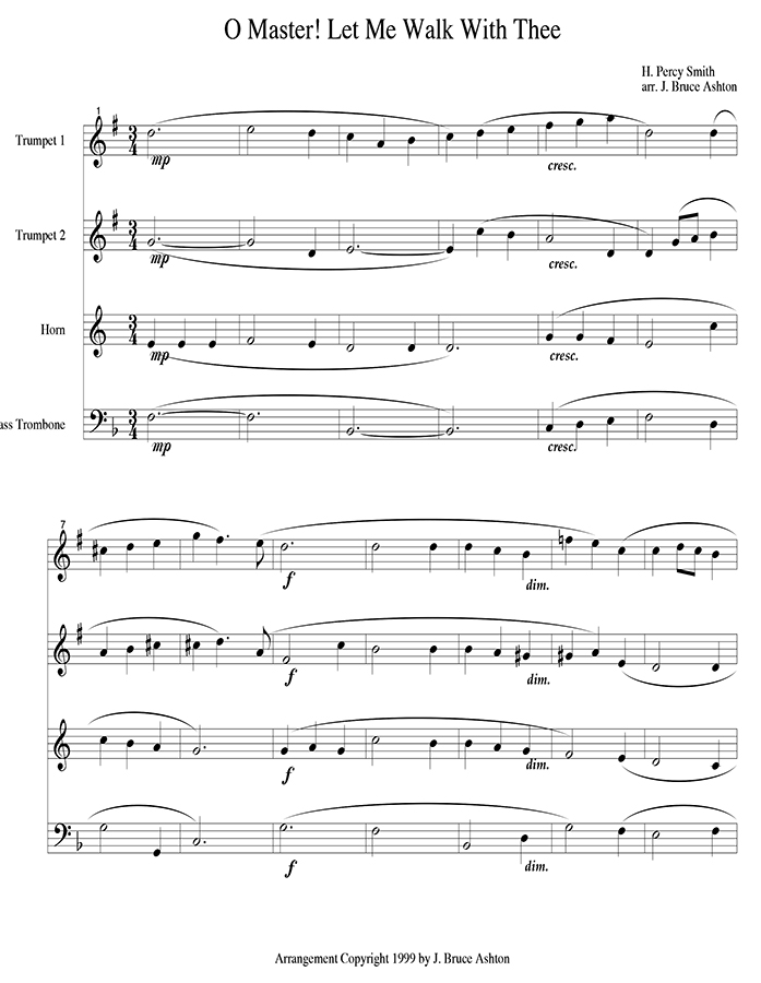 music page - O Master Let - brass p1