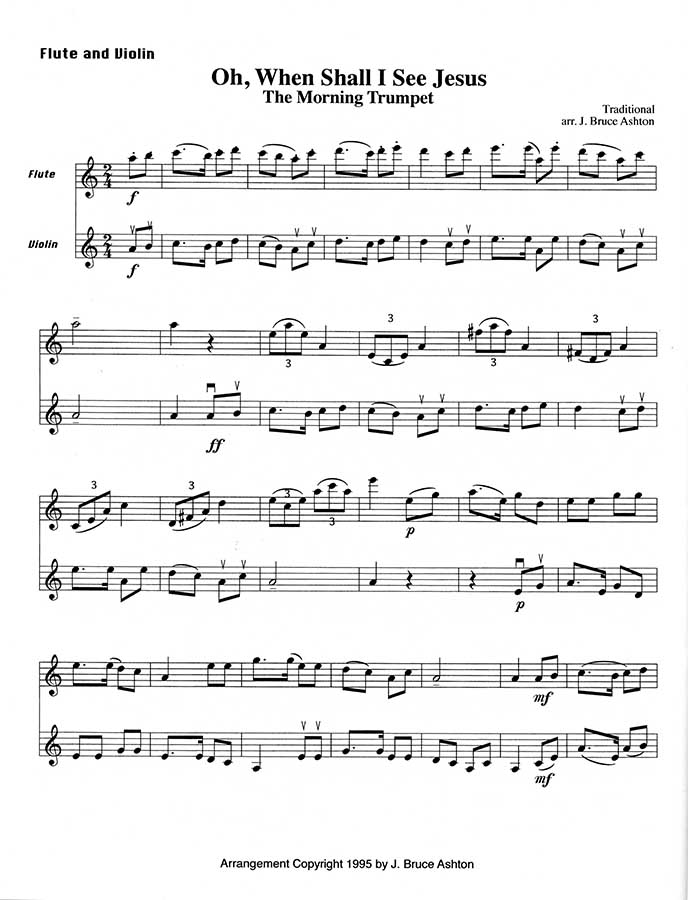 music page-O When Shall I See -flt/vln