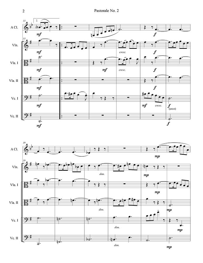 music page for Pastorale No. 2 p2