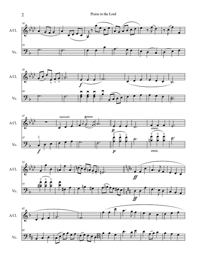music page - Praise to the Lord-clarinet/cello