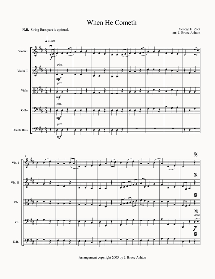 music page - When He Cometh p1