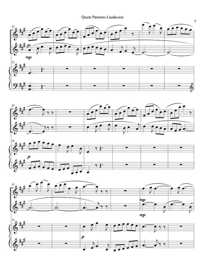 music page - Quem Pastores p2 - 2 flutes