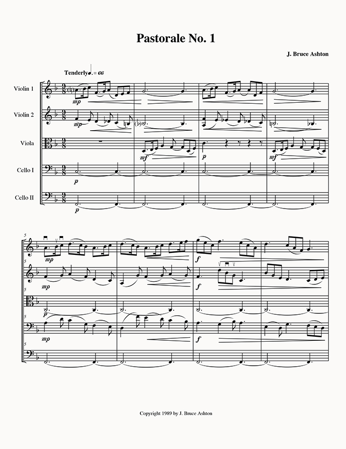 music page - Pastorale No. 1 p1