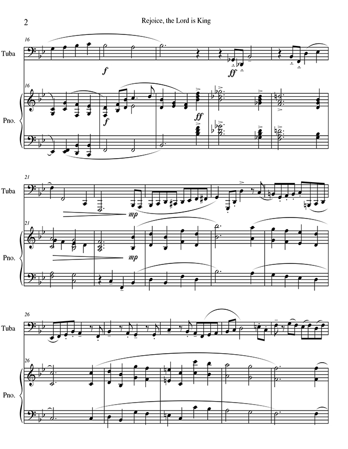 music page - Rejoice the Lord is King p2
