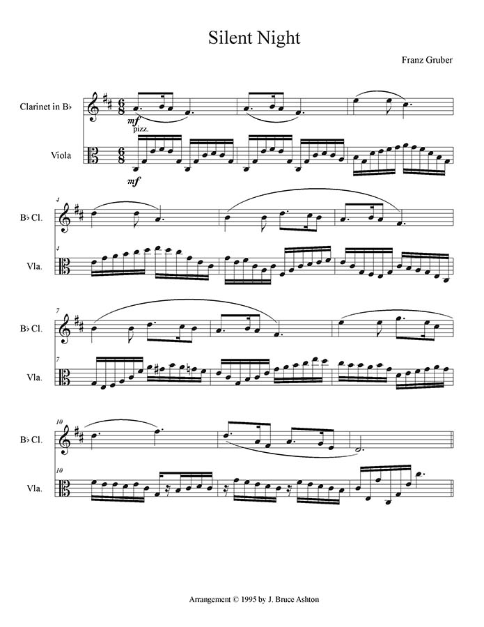 music page - silent - clarinet/viola duet