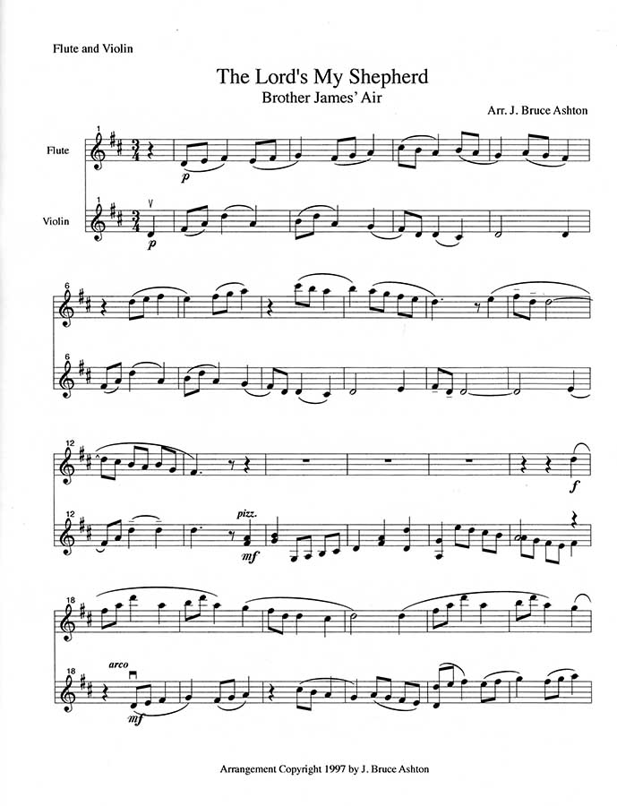 music page-The Lord's My Shepherd-flt/vln