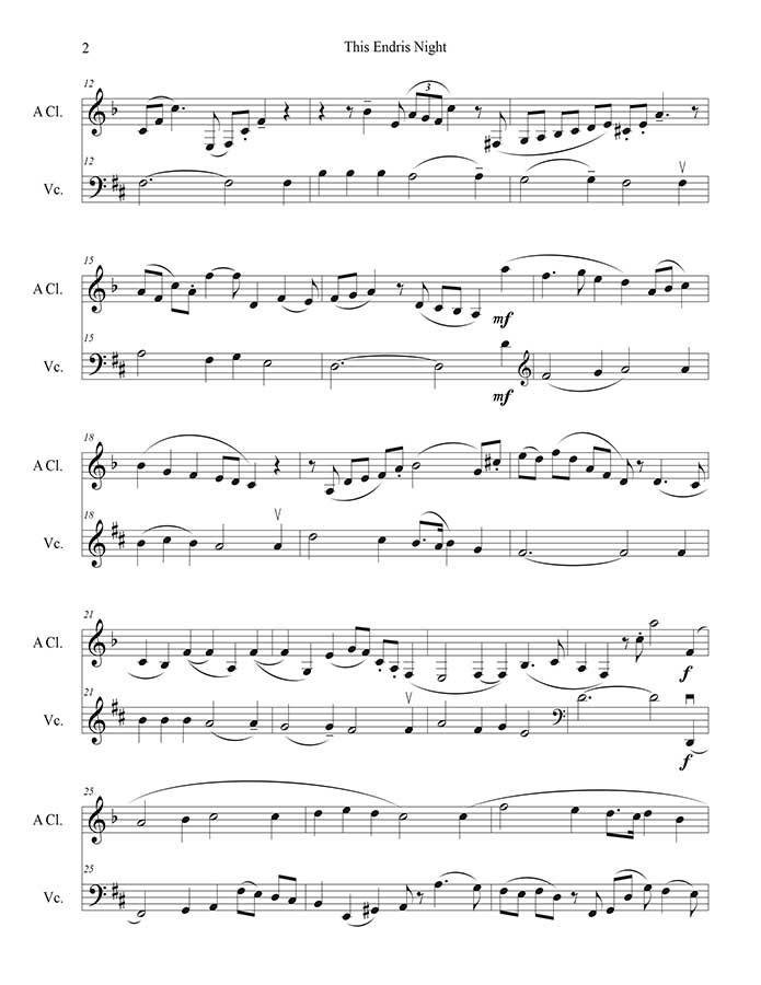 music page - This Endris Night-clarinet/cello