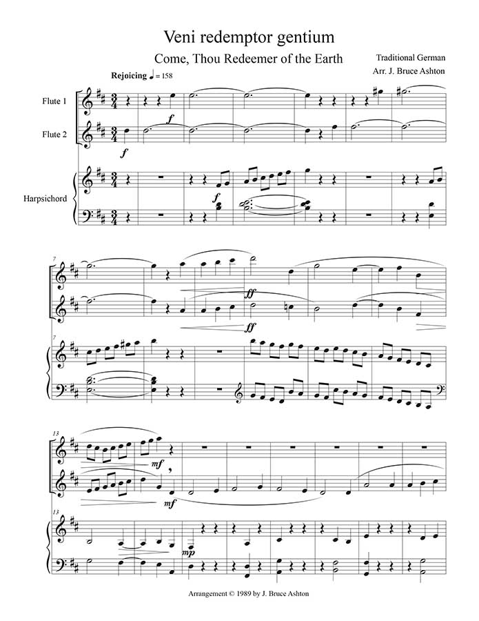 music page - Veni Redemptor p1 - 2 flutes