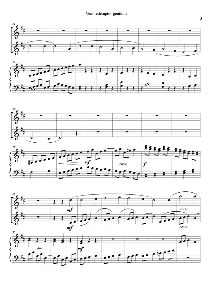 music page - Veni Redemptor p2-2 flutes