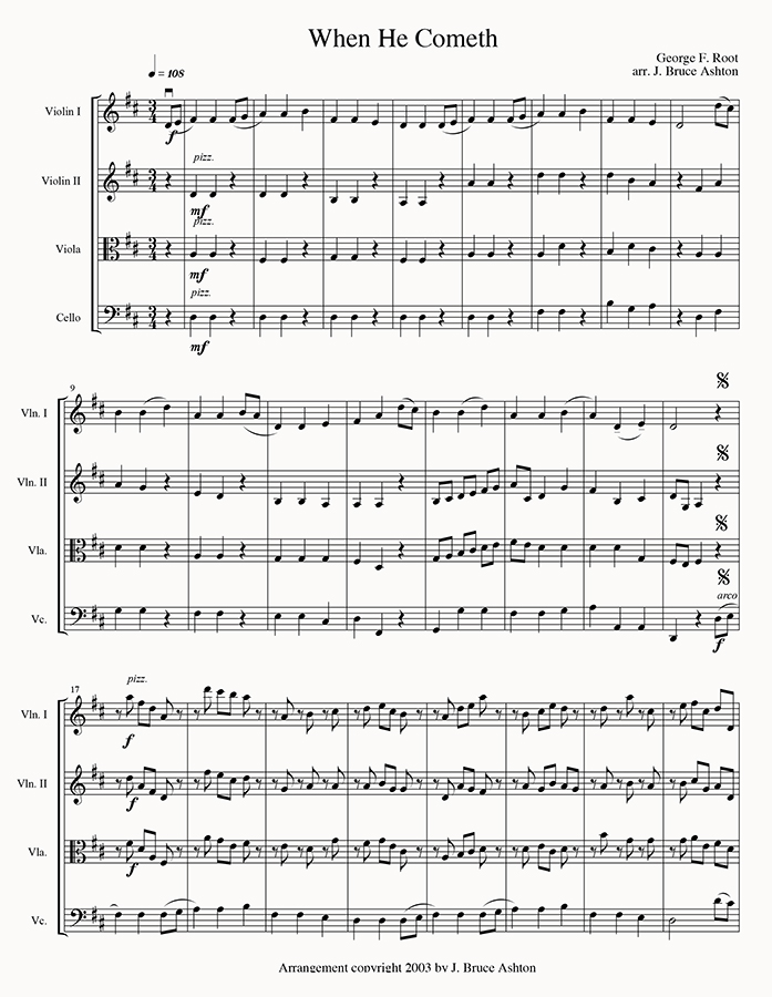 music page - When He Cometh p1 st qtte