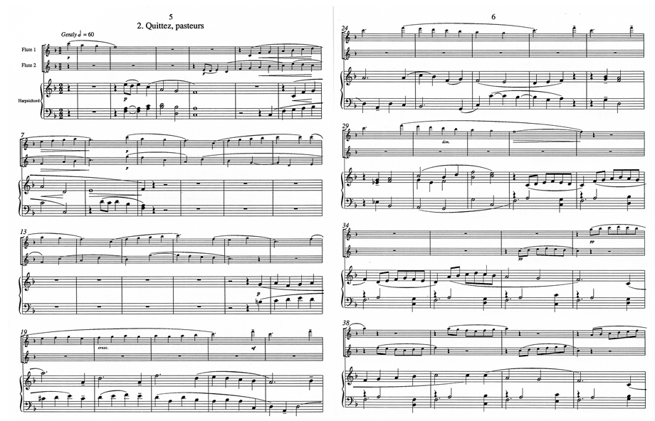 music pages - Quittez, Pasteurs 2 flutes