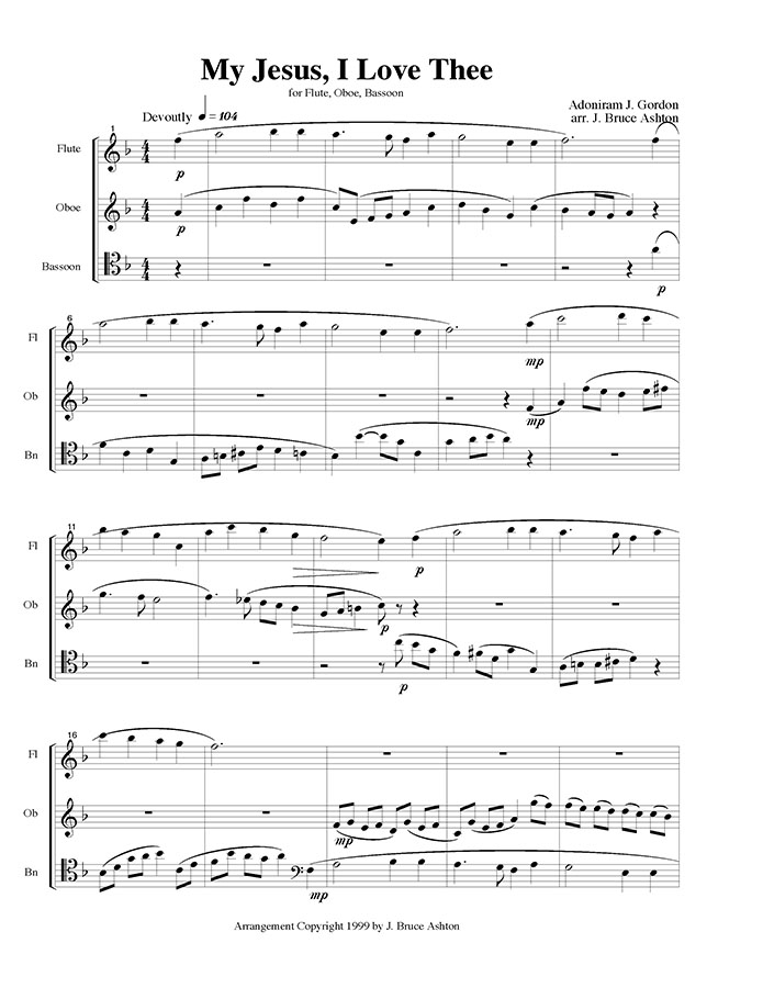 music page - My Jesus I Love Thee p1