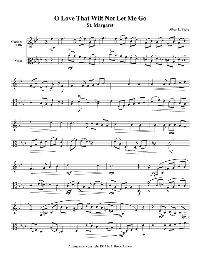 music page - O Love that Wilt Not p1