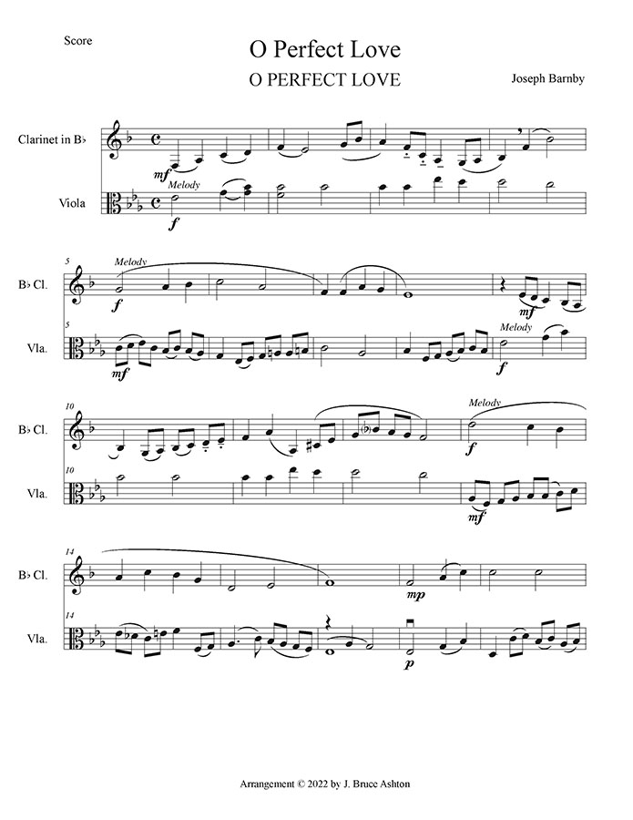 music page - O Perfect Love p1