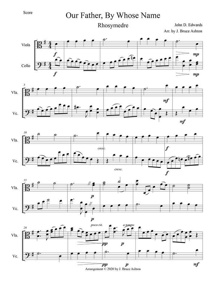 music page - Our Father, by Whose p1