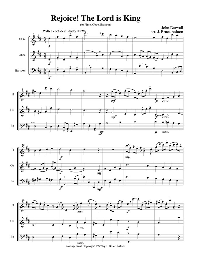 music page - Rejoice the Lord is King p1