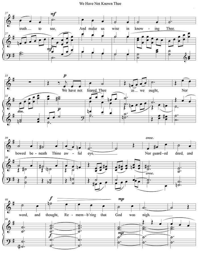 music page - We Have not Known Thee p2