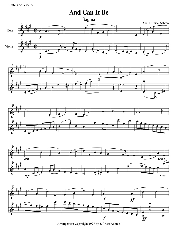 music page -And Can It Be? p1
